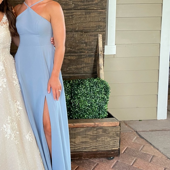 Reposhed Azazie Bailey dusty blue bridesmaid dress - Picture 3 of 7